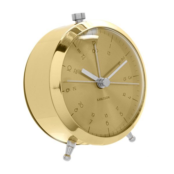 Ceas alarmă Karlsson Button, auriu-image-1