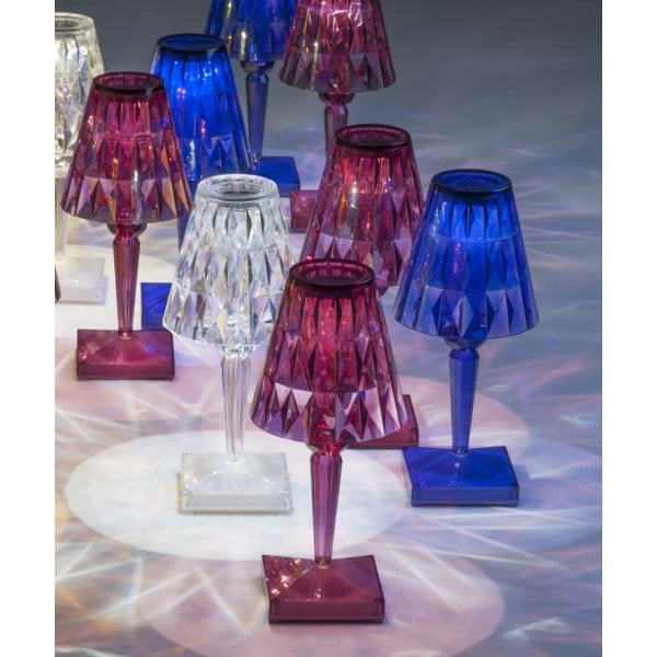 Veioză Kartell Battery, roz transparent-image-1
