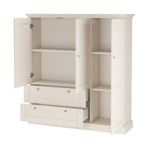 Dulap bej cu aspect mat 122x130x35 cm Binz – Støraa-image-3
