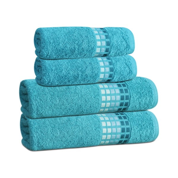 Prosop albastru din bumbac 50x100 cm Darwin – My House-image-2