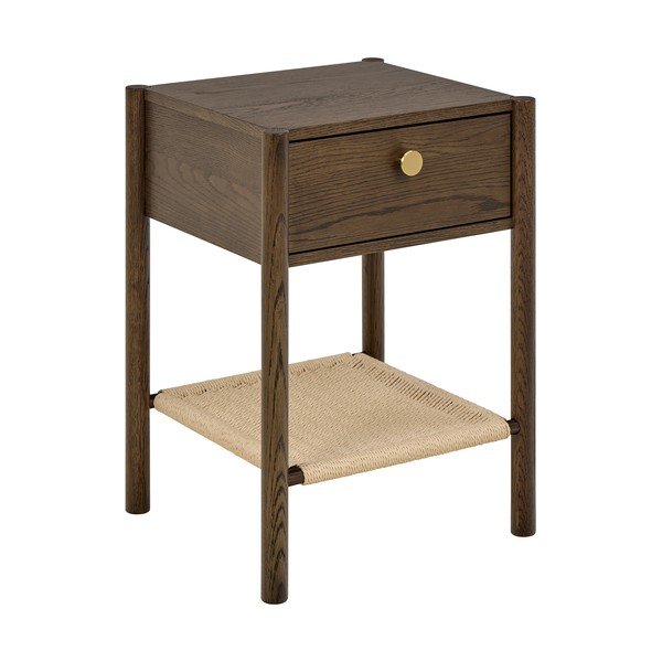 Noptieră în culoare naturală închisă cu aspect de lemn de stejar Monfort – Actona-image-1