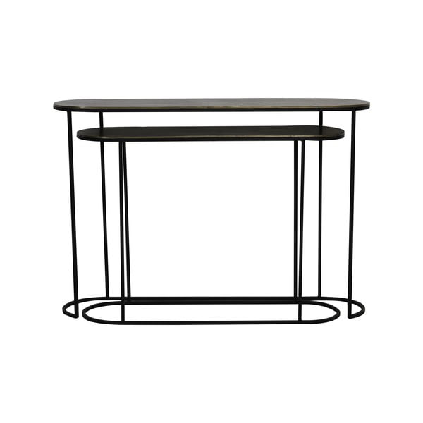 Mese consolă în culoarea bronz 2 buc. din metal 28x118 cm Bocov – Light & Living-image-2