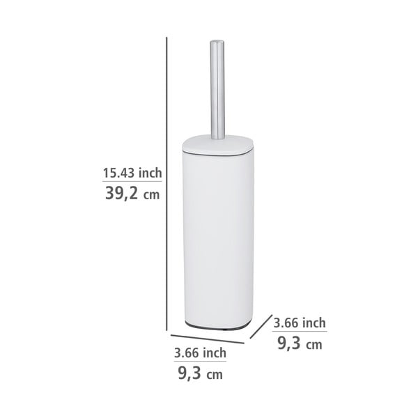 Perie de toaletă din oțel inoxidabil Wenko Alassio, alb-image-1