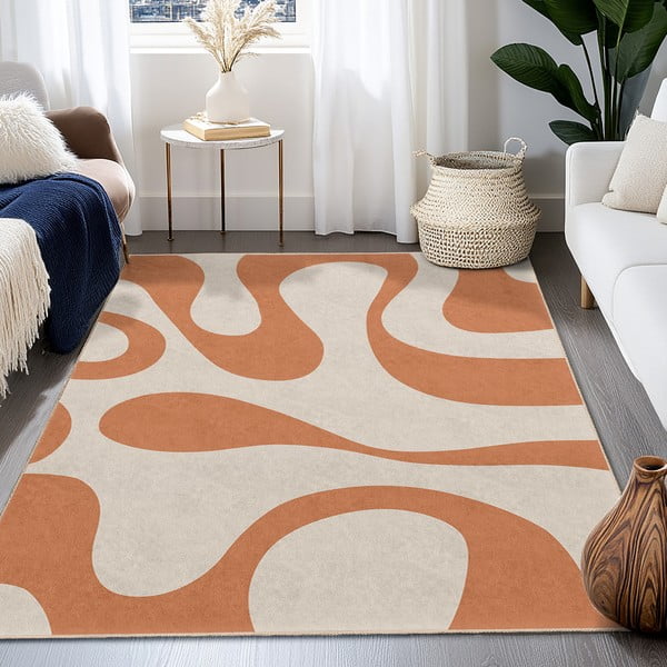 Covor portocaliu lavabil 80x150 cm Caramel Latte – Mila Home-image-4