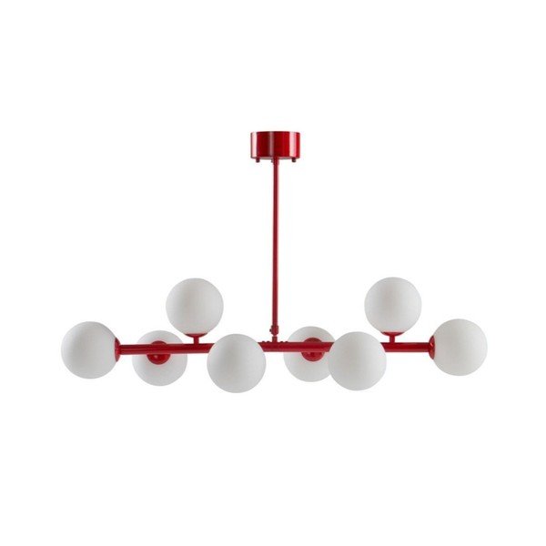 Plafonieră roșie/albă din sticlă opal 30x104 cm Ekman – Jotex