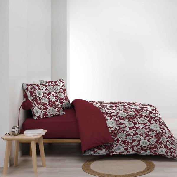 Lenjerie de pat roșie/albă din bumbac pentru pat dublu/extinsă 240x220 cm Milady – douceur d'intérieur-image-1