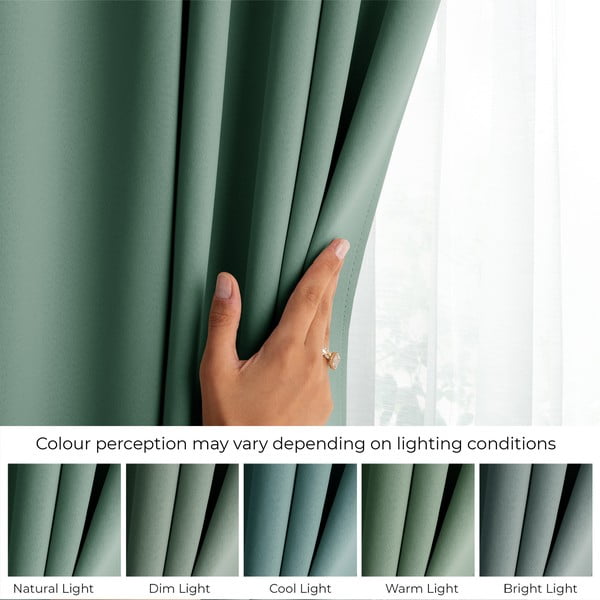 Draperie verde-deschis dimout (semi-opacă) 140x245 cm Kierra – Restilo-image-4