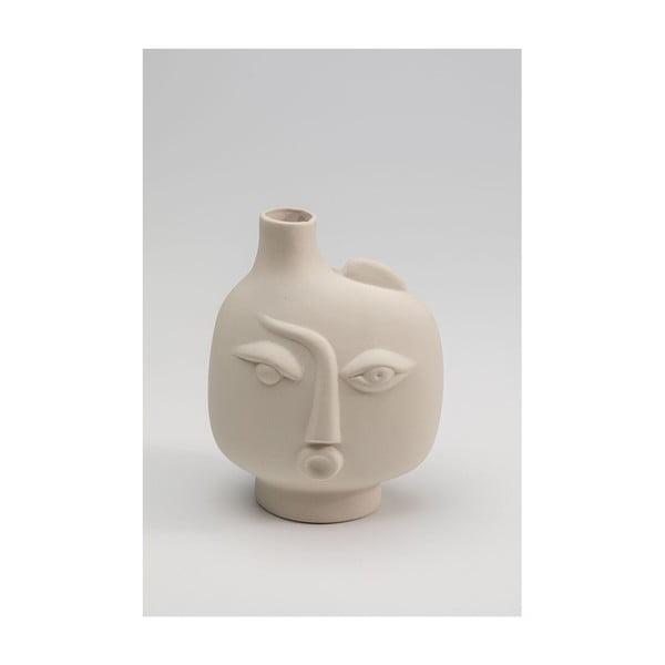Vază bej din ceramică pictată manual Spherical Face – Kare Design