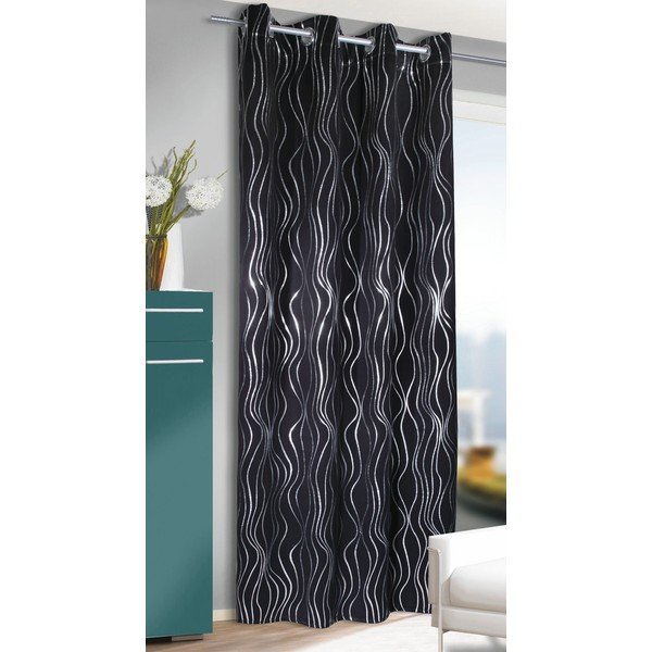 Draperie neagră 135x245 cm Waves – Sehlbach-image-1