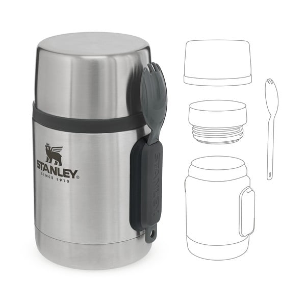 Termos argintiu pentru mâncare din oțel inoxidabil 530 ml Adventure – Stanley-image-3