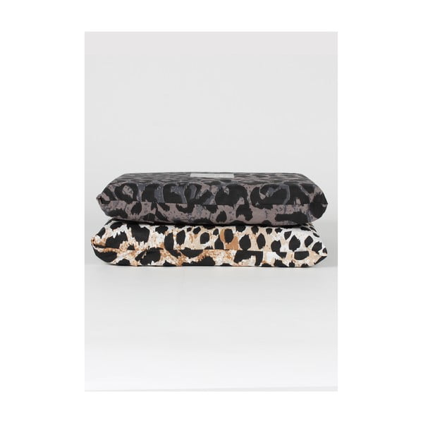Lenjerie de pat din bumbac cu model leopard Ambianzz, 220 x 240 cm-image-2
