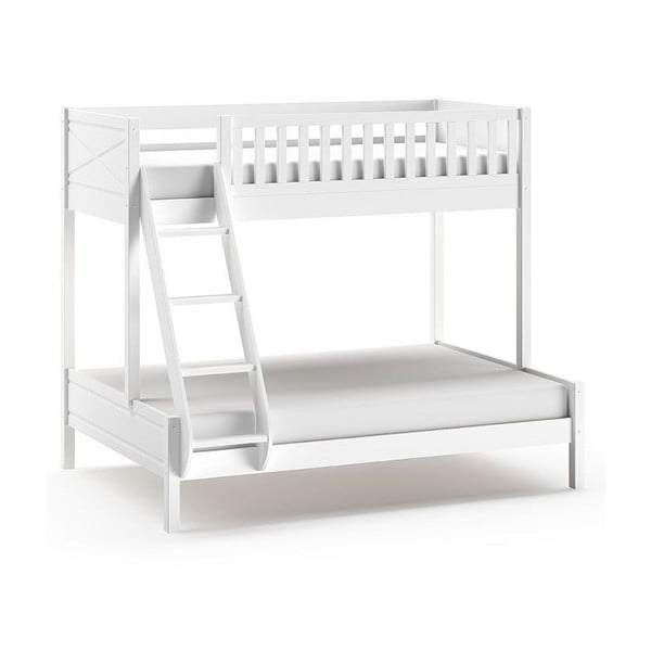 Pat pentru copii supraetajat alb 140x200/90x200 cm Scott - Vipack-image-2