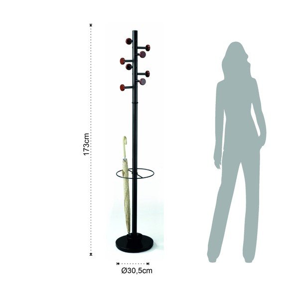 Cuier cu suport de umbrelă Tomasucci Wells, negru-image-2