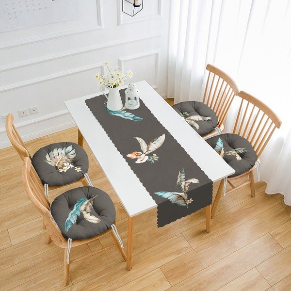 Set 4 perne de scaun și napron 45x140 cm – Mila Home-image-1