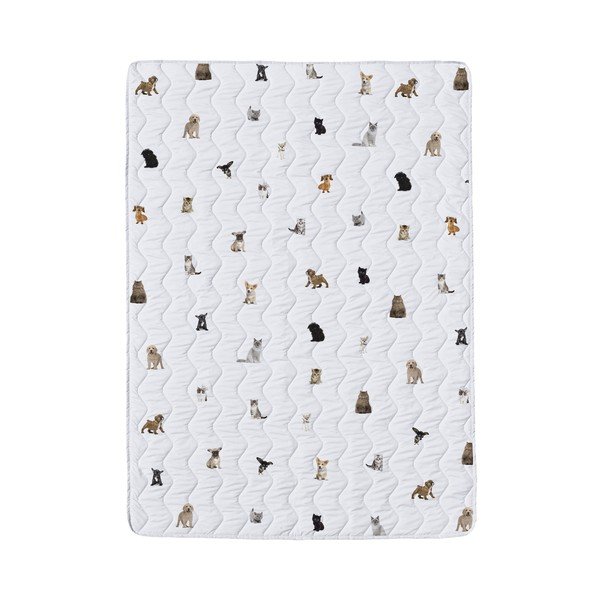 Set pilotă și față de pernă albă din bumbac satinat matlasat 140x200 cm The Cutest Ones – Butter Kings
