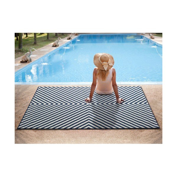 Covor pentru exterior Universal Cannes Hypnotic, 150 x 80 cm, albastru-alb-image-2