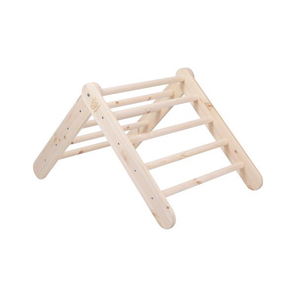 Triunghi Pikler de cățărat în culoare naturală din lemn de pin 46x87x60 cm Montessori – Meowbaby-image-3