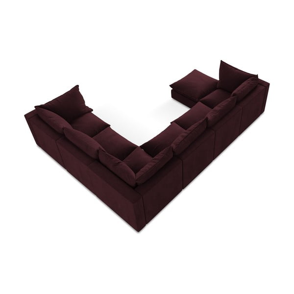 Colțar burgundy (cu colț pe partea dreaptă/în formă de "U") Manao – Makamii-image-3