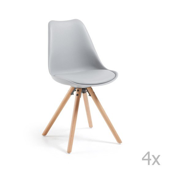 Set 4 scaune dining La Forma Lars, gri 