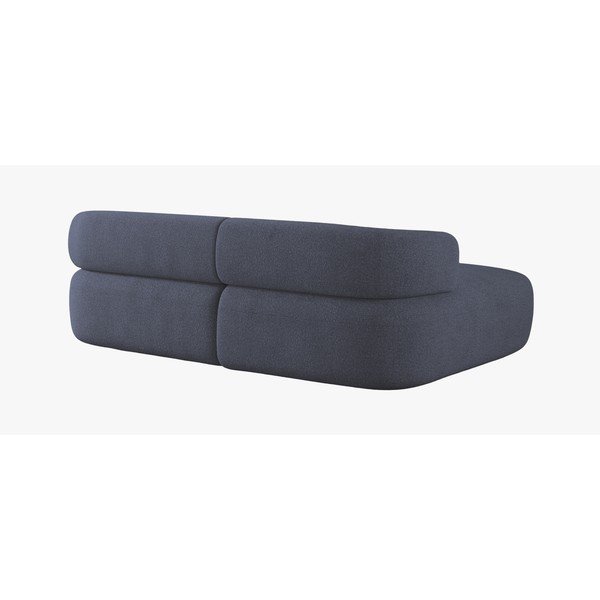 Colțar albastru închis cu tapițerie din țesătură bouclé (cu colț pe partea stângă/cu șezlong) Jenny – Micadoni -image-2