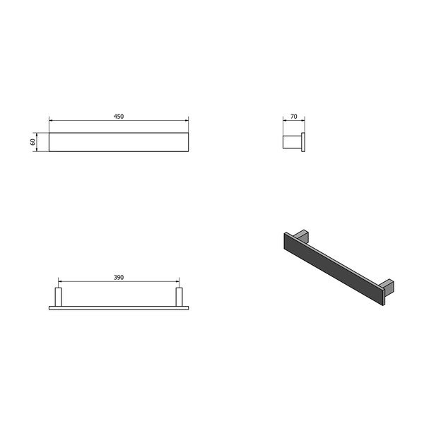 Suport pentru prosoape negru mat Patron – Sapho-image-4