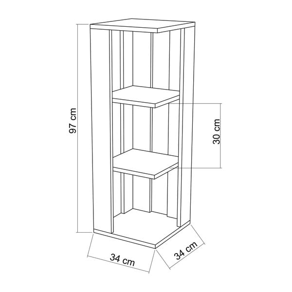 Bibliotecă pentru colț Mobito Design Nati, alb-image-2