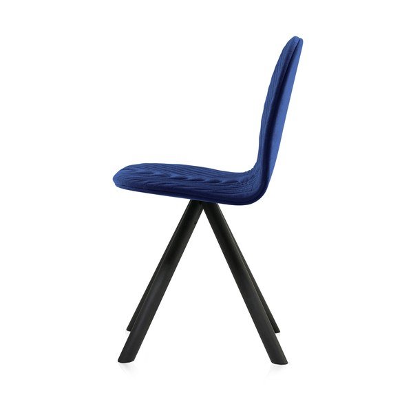 Scaun cu picioare negre Iker Mannequin Wave, albastru închis-image-2
