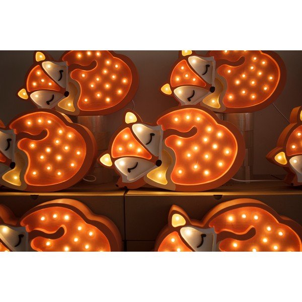 Veioză portocalie din lemn de pin Little Lights Fox Wild, lungime 31 cm-image-1