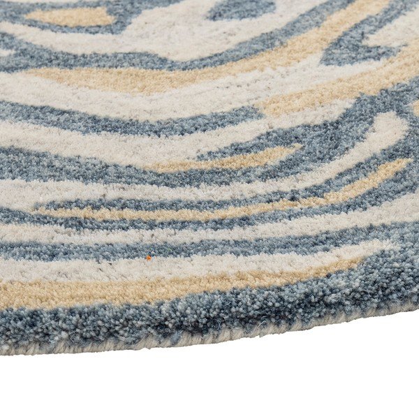 Covor albastru-maro rotund din lână ø 120 cm Tiger – Bloomingville-image-2