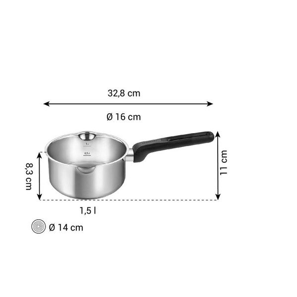 Tigaie din oțel inoxidabil 1,5 l adecvată pentru plita cu inducție Brava – Tescoma-image-3