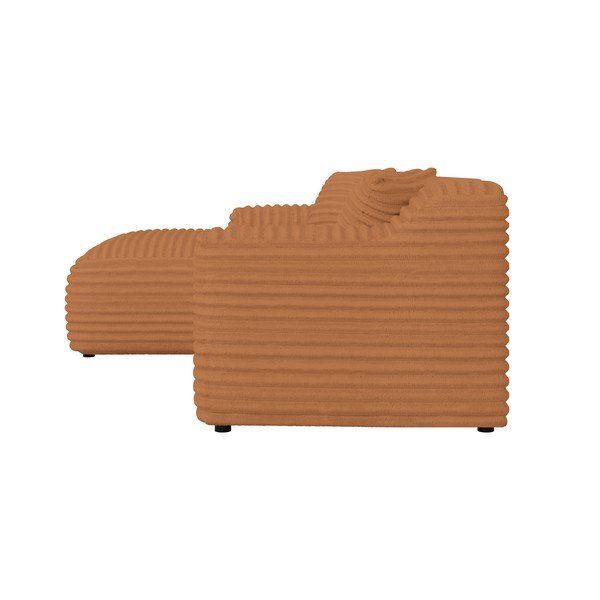 Colțar teracotă cu tapițerie din catifea reiată  (cu colț pe partea stângă, cu șezlong) Martin – Ropez-image-3