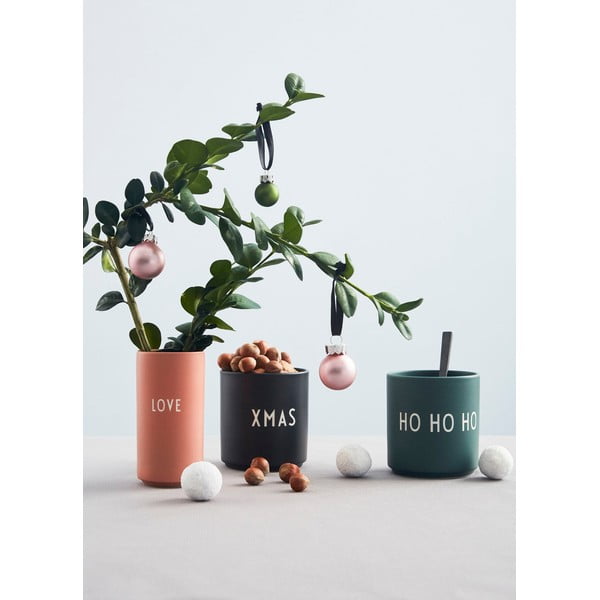 Cană din porțelan Design Letters Favourite Ho Ho Ho, verde închis-image-4