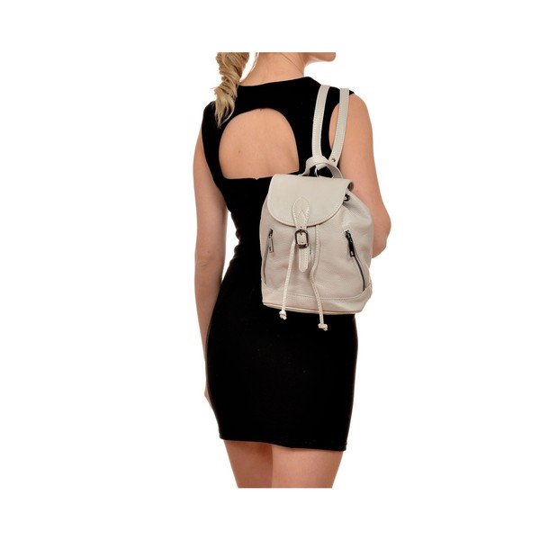 Rucsac din piele Luisa Vannini Doria, gri-image-3