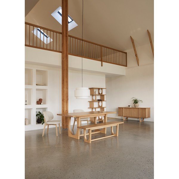 Masă de dining extensibilă cu aspect de lemn de stejar 95x180 cm Flow – Unique Furniture-image-1