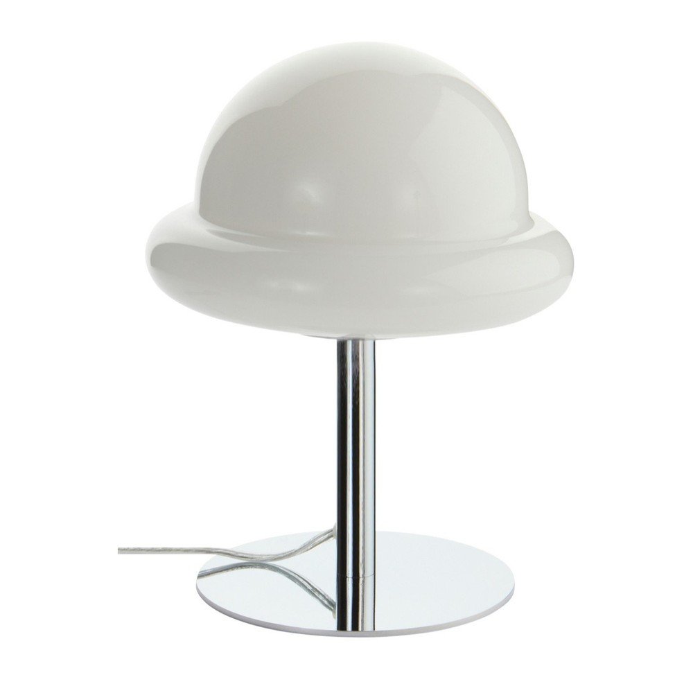 Veioză albă/argintiu-lucios din sticlă opal (înălțime 26 cm) Bubba – Jotex