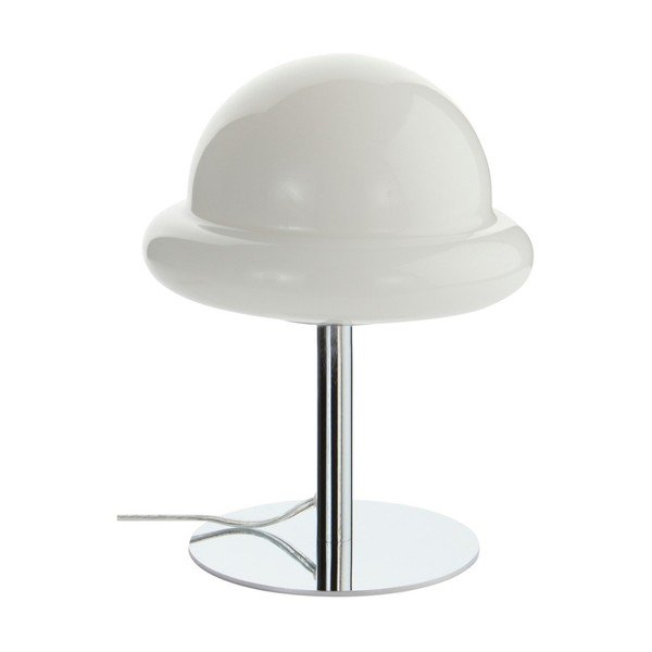 Veioză albă/argintiu-lucios din sticlă opal (înălțime 26 cm) Bubba – Jotex