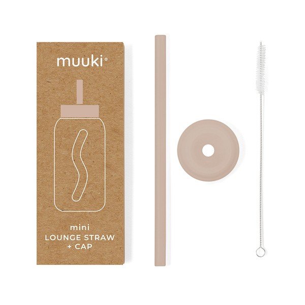 Pai de băut cu perie de curățare/cu capac inclus din silicon Desert Rose – Muuki