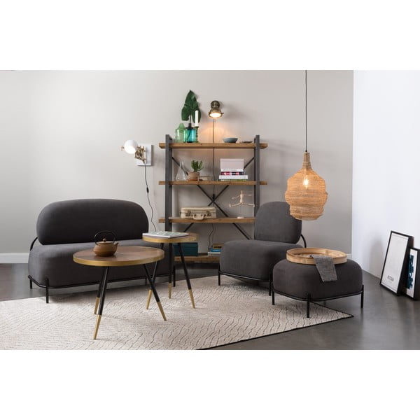 Taburet White Label Polly, gri închis-image-1