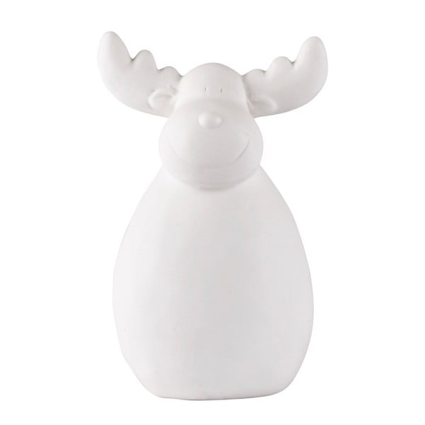 Statuetă decorativă din ceramică KJ Collection Reindeer Ceramic White, 19,5 cm