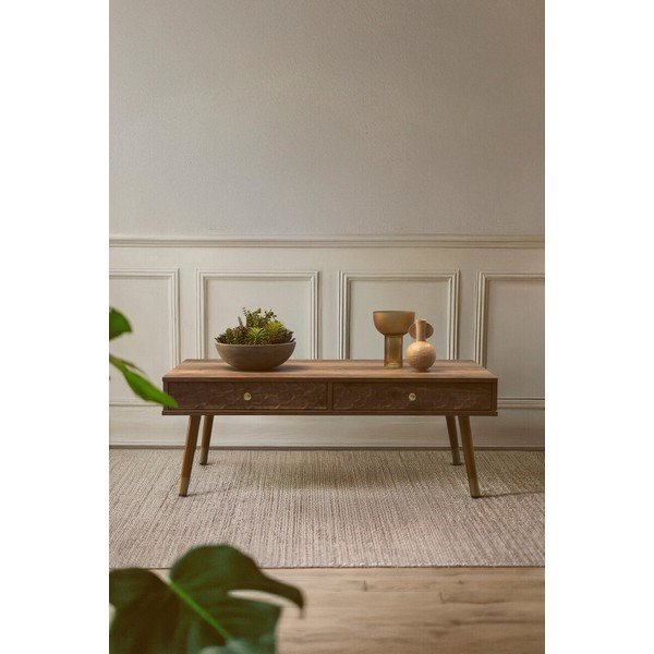 Măsuță de cafea în culoare naturală închisă 59x110 cm Frida – Premier Housewares-image-1