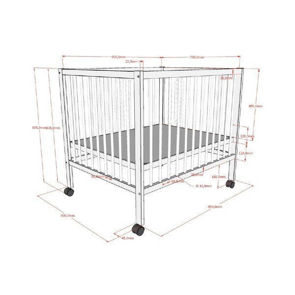 Țarc pentru copii maro din lemn de fag 95x75 cm Dino – Vipack-image-3