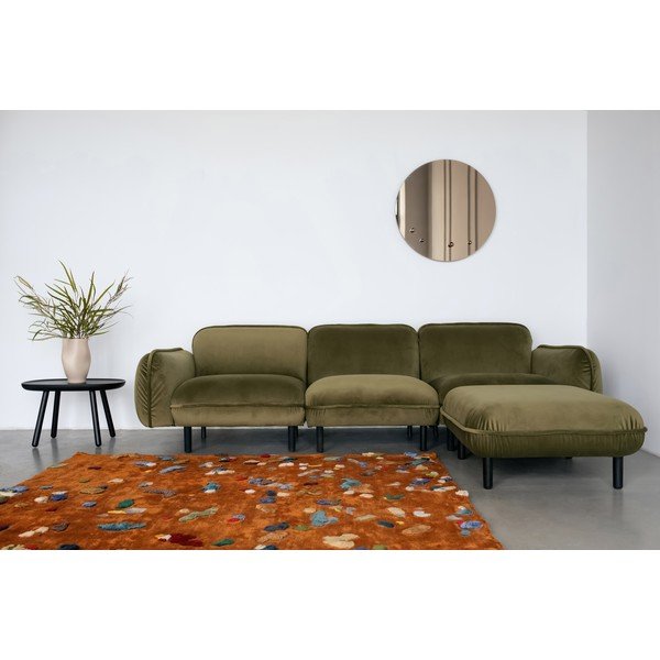 Canapea verde cu tapițerie din catifea 264 cm Bean – EMKO-image-1