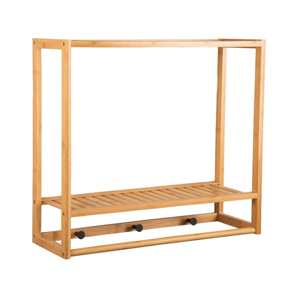 Cuier de perete în culoare naturală cu raft din bambus Sheer – Leitmotiv-image-2