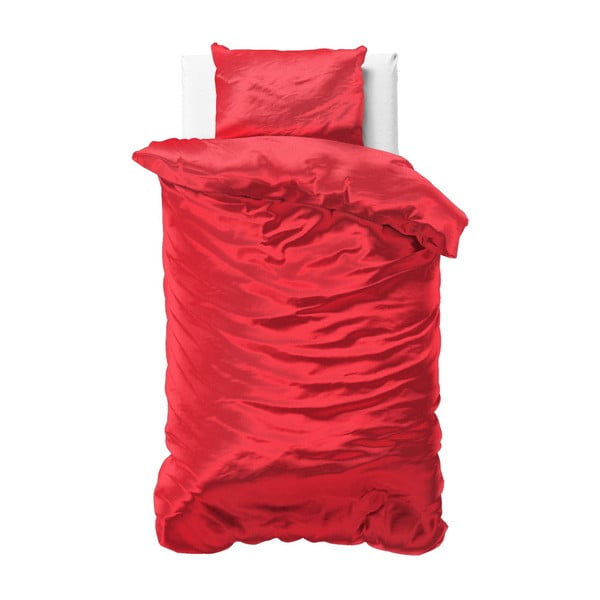 Lenjerie de pat din micropercal Sleeptime, 140 x 220 cm, roșu