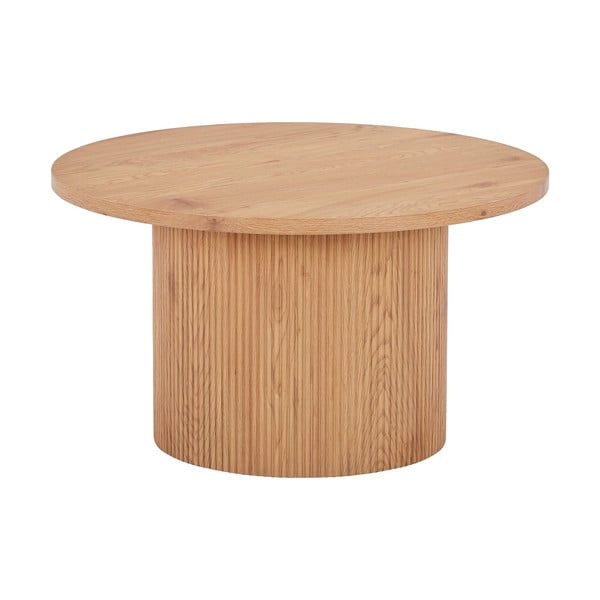 Măsuță de cafea în culoare naturală rotundă cu aspect de lemn de plop ø 80 cm Boavista – House Nordic