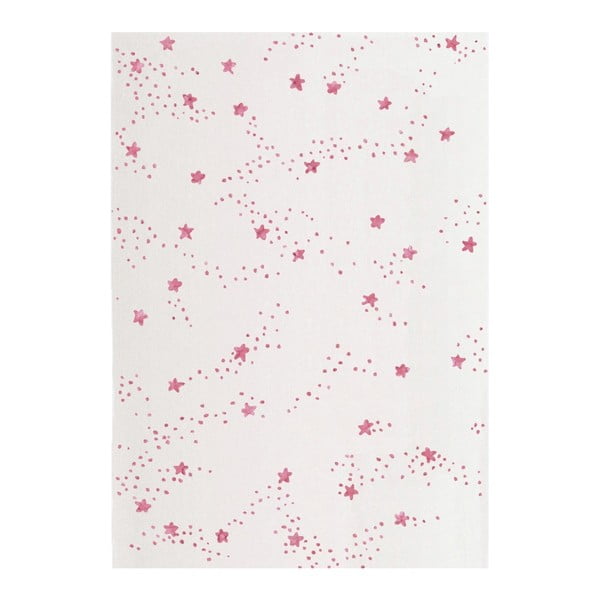Covor cu detalii roz Art For Kids Constellation, 120 x 170 cm, crem