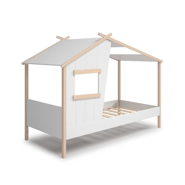Pat pentru copii  alb de tip casă din lemn de pin 90x190 cm Luba – Marckeric-image-3
