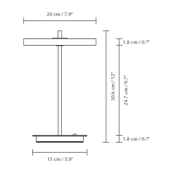 Veioză alb-negru LED din metal cu abajur din metal (înălțime 31 cm) Asteria Move – UMAGE-image-4