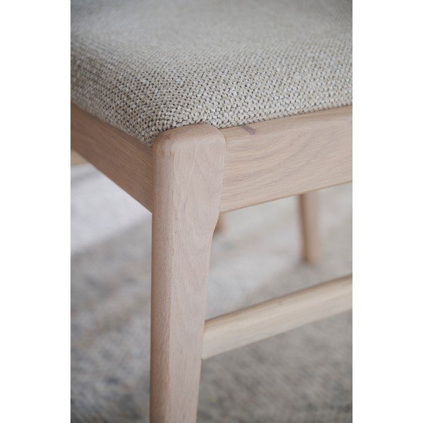 Scaun de dining crem/în culoare naturală deschisă din lemn de stejar Kerwin – Rowico-image-2