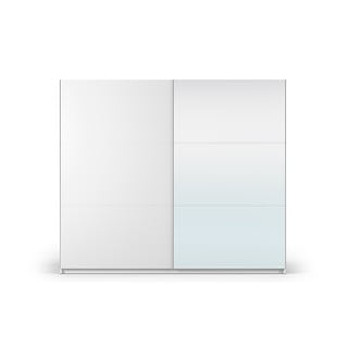 Dulap alb cu oglindă și uși glisante 250x215 cm Lisburn - Cosmopolitan Design